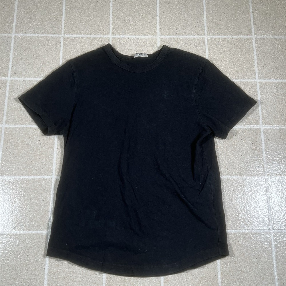 Buck Mason Classic T Shirt Black Curved Hem Short Sleeve Crew Neck Casual Medium
